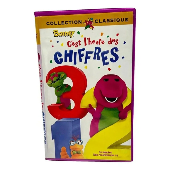 Barney VHS C'est L'heure  des Chiffres Counting French Francais - Picture 1 of 5